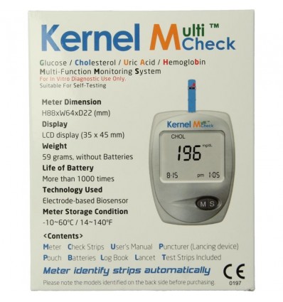 Testjezelf.nu - Multicheck plus meter HB Glucose Cholesterol